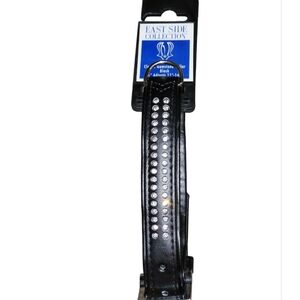 East Side Collection Classic Gemstone 1" Dog Collar Black Adjusts 11"-14" NWT